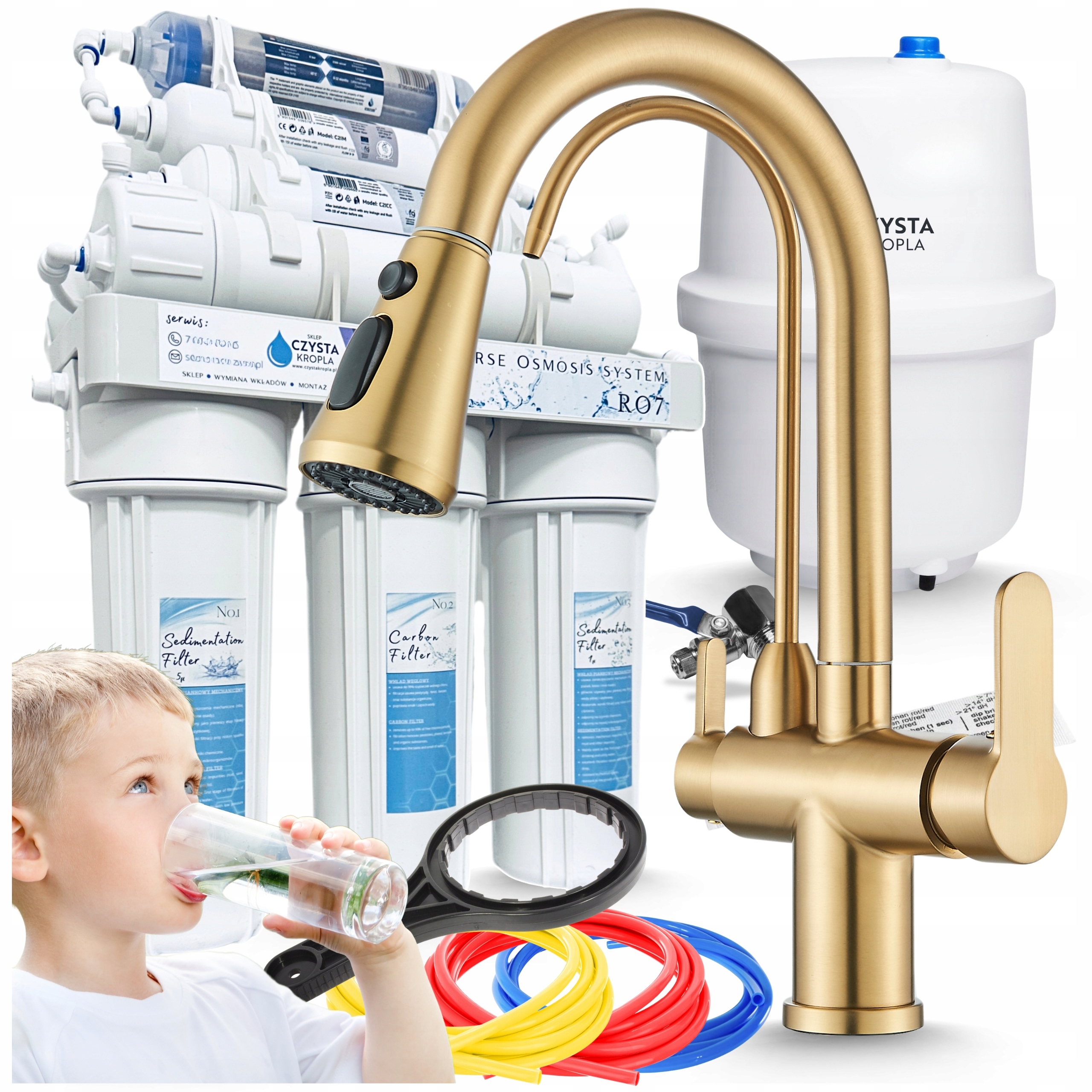 Filtr na vodu Poddřezový systém pro filtrování pitné vody Zlatá baterie