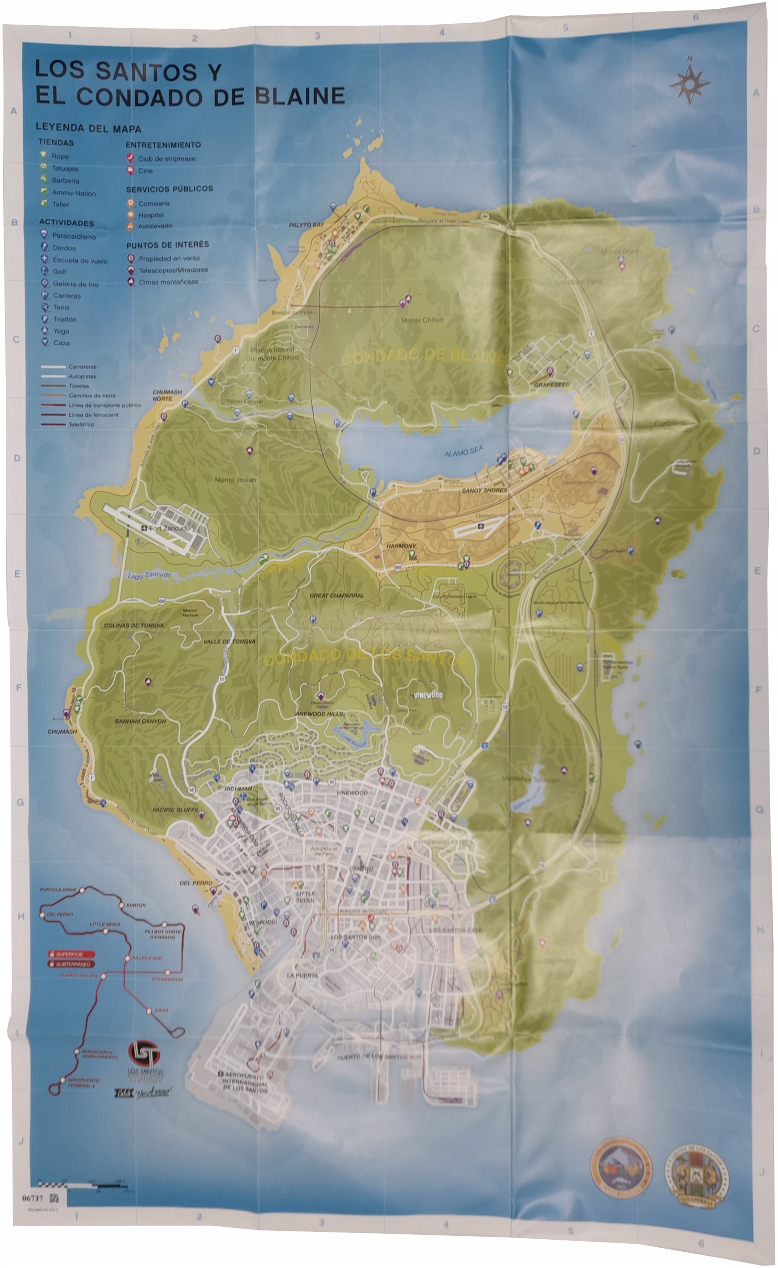 MAPA MĚSTA LOS SANTOS HRABSTVÍ BLAINE GTA V PS3 za 57 Kč - Allegro