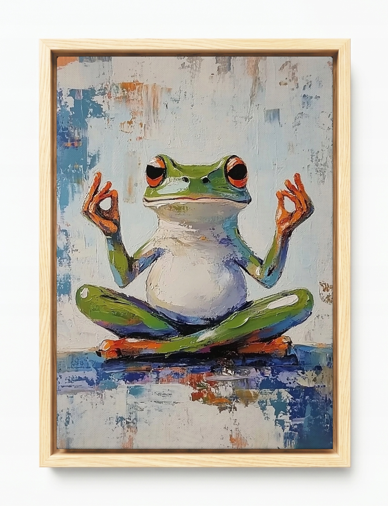 Obraz Rama Americká Krabička Portrét Žába Meditace Harmonie Zen Jóga 80x120