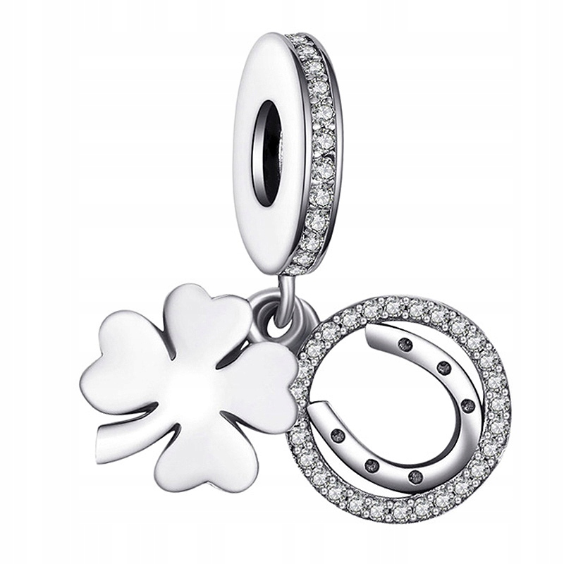 

Srebrna Zawieszka pr.925 Charms Koniczynka Podkowa