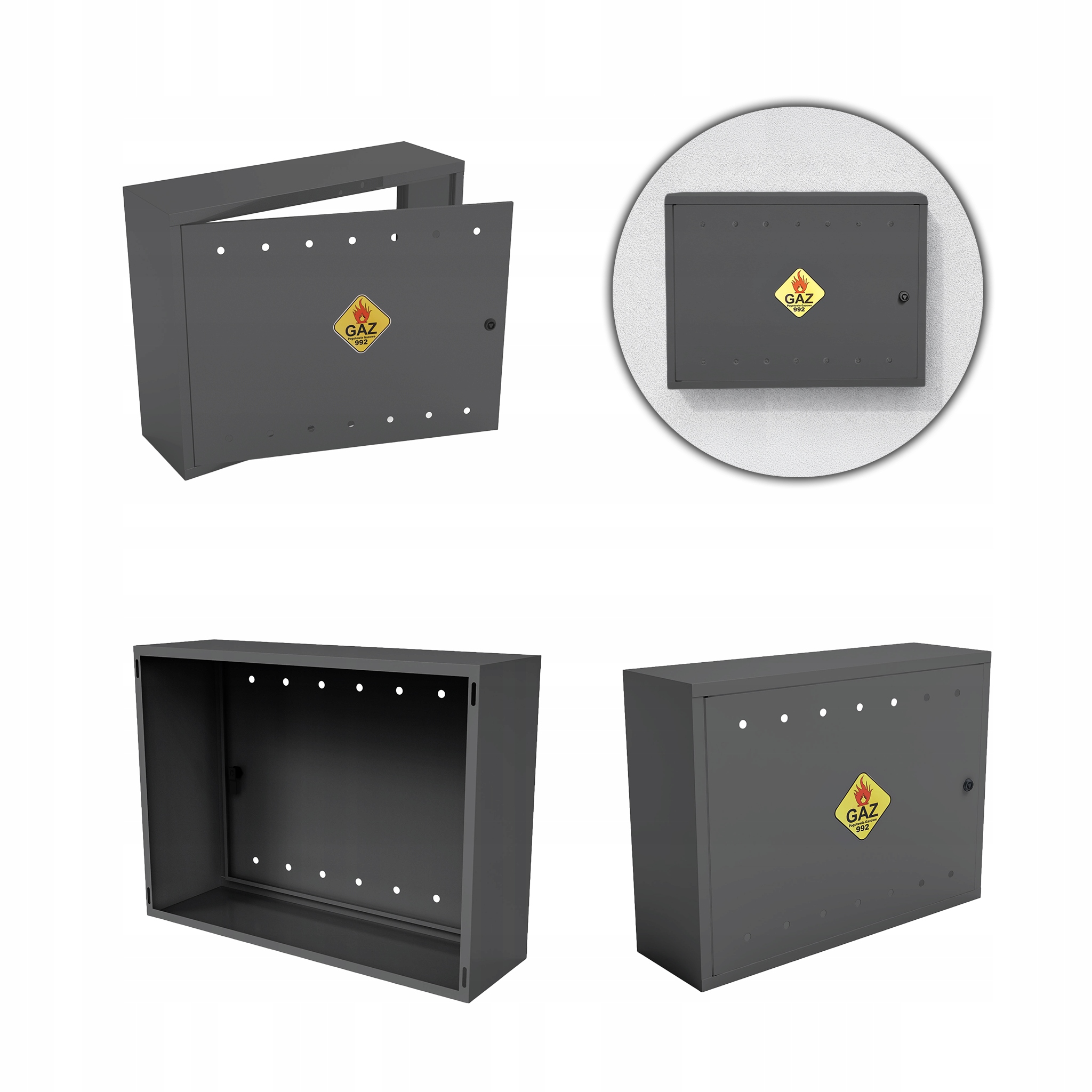 Plynová Skříňka 80x60x25 Antracit Skříňka Na Plynový Ventil Ocelová