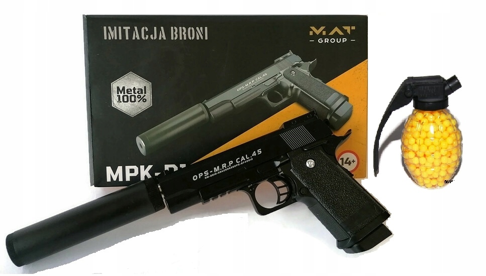 

Metalowy Pistolet Na Kulki Glock 43 Granat Kulek