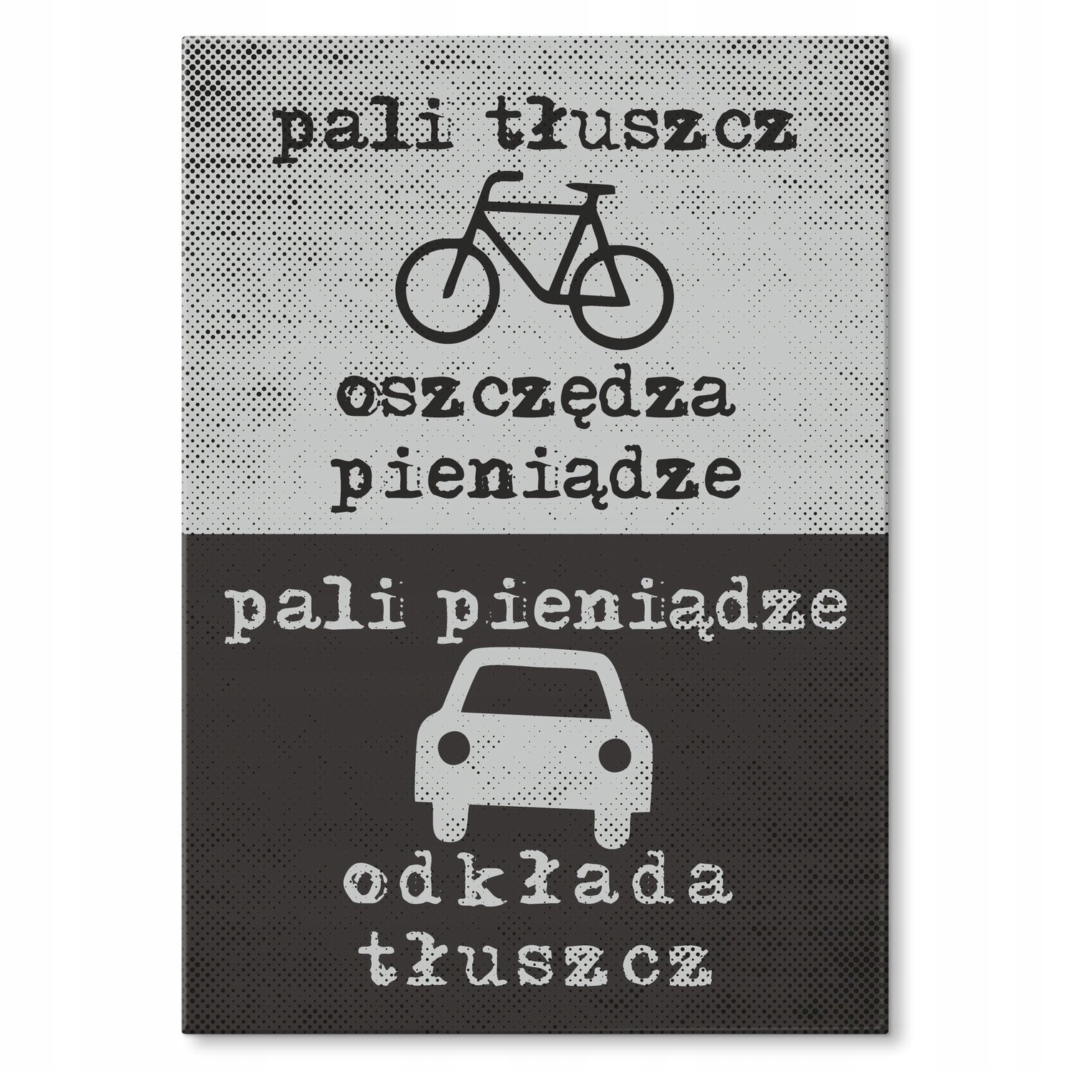 Kovový plakát Kolo vs auto Dárek 30 x 42 cm