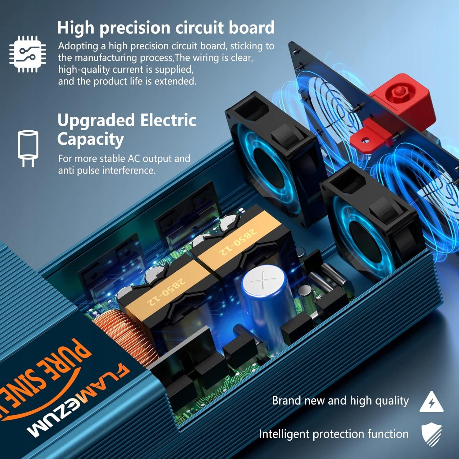 PRZETWORNICA NAPIĘCIA 12V do 230V SINUS 8000W PILOT + 2xUSB WYŚWIETLACZ LED Napięcie wejściowe 12 V