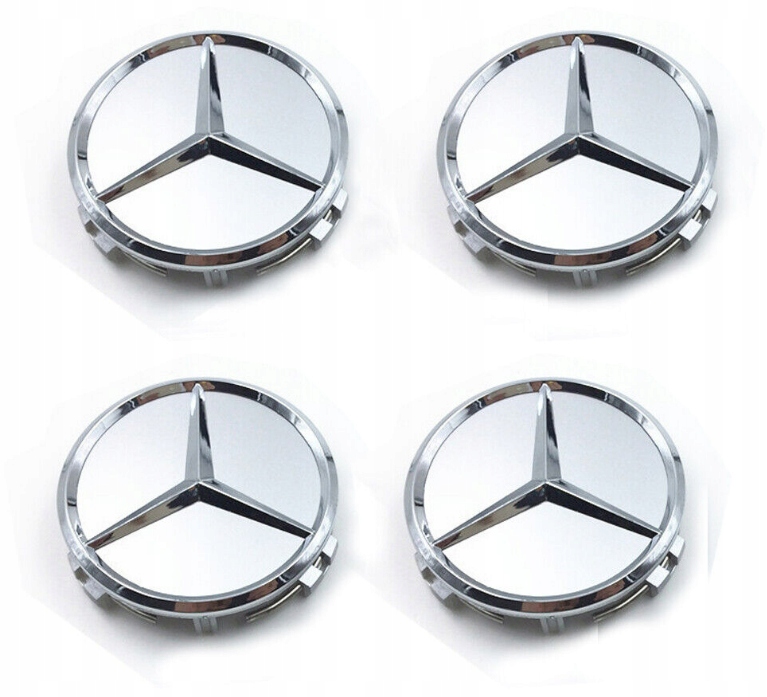 

Mercedes Srebrne Dekle Dekielki 75mm Kpl Kapsle