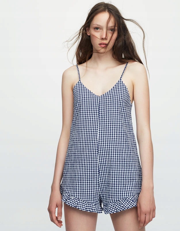 Pull&bear Krótki kombinezon w kratkę letni 40 L