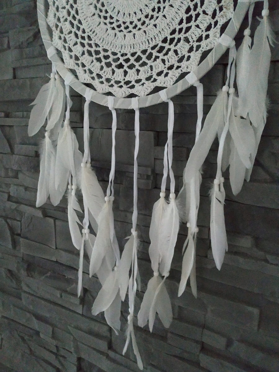 DUŻY ŁAPACZ SNÓW DREAMCATCHER HAFTOWANE KORONKA 90 Kod producenta FC14a