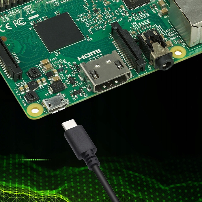 Ładowarka Super FAST PD do Raspberry PI 5 USB-C 27W 5.1V 5A Czarna Stan opakowania oryginalne