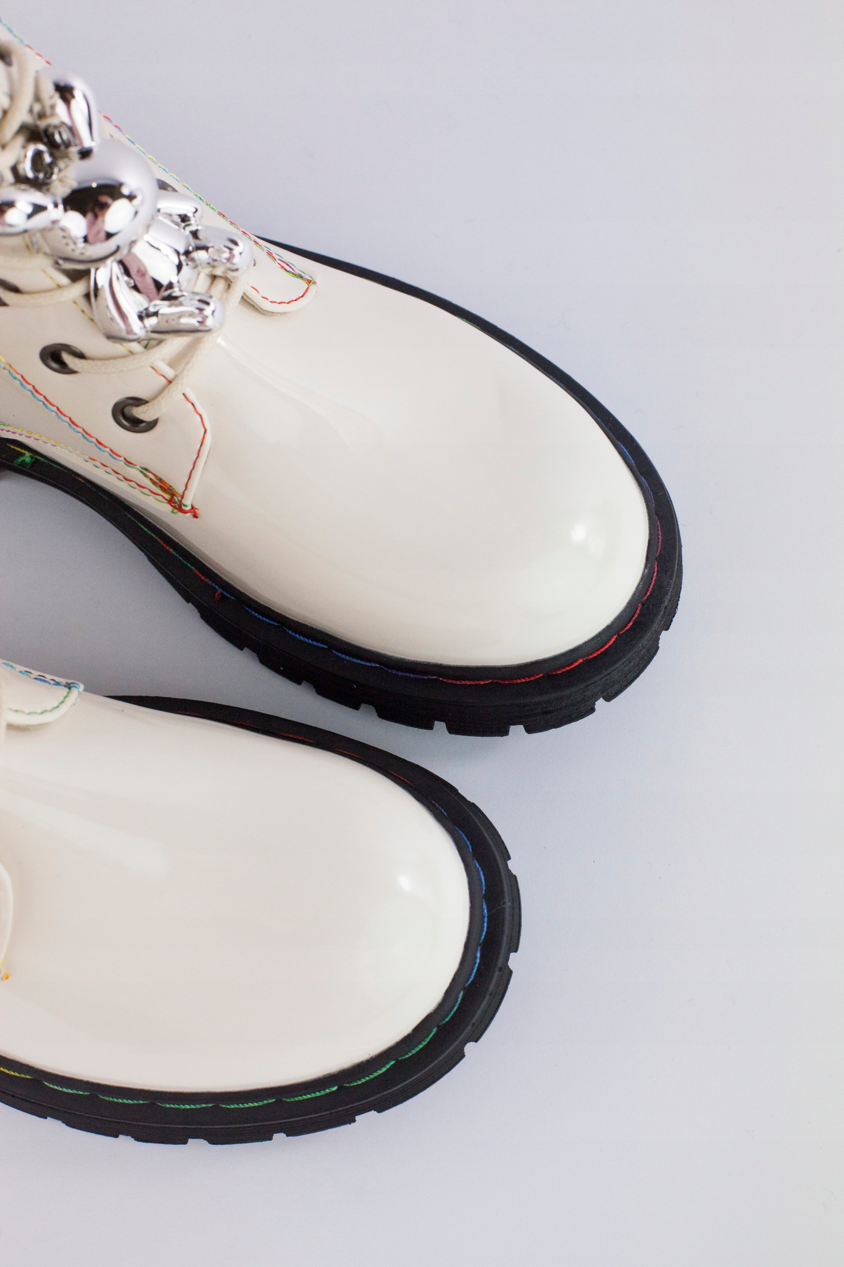 TRAPERY trzewiki WORKERY ocieplane LAKIEROWANE zamek ZIMOWE miś (35) Kolor beżowy