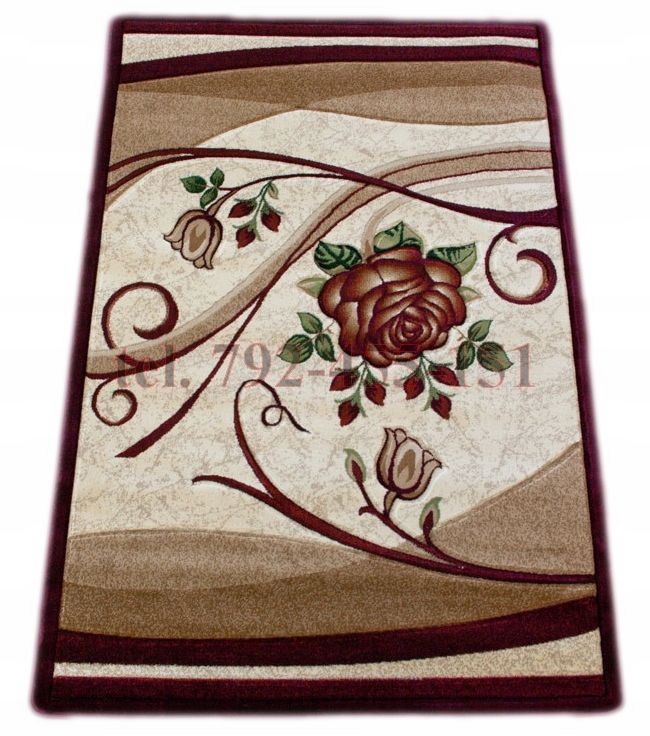 

Dywan Gruby Gęsty 3D 120x180 Róża bordo