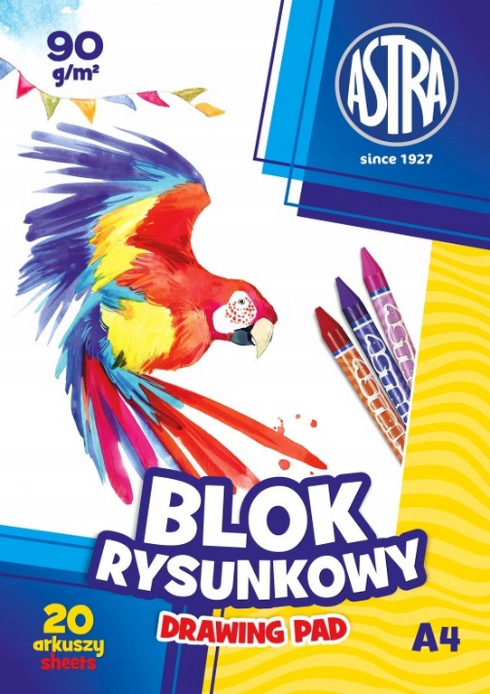 Blok rysunkowy Astrapap A4 100g 20 arkuszy biały papier do szkoły