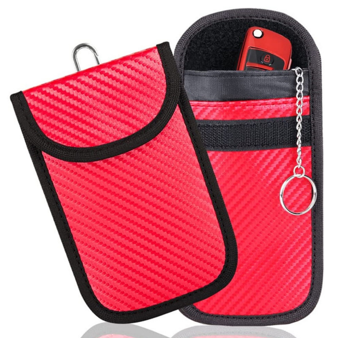 2x ETUI ANTYKRADZIEŻOWE NA KLUCZYK RFID BLOKUJĄCE SYGNAŁ Z KARABIŃCZYKIEM