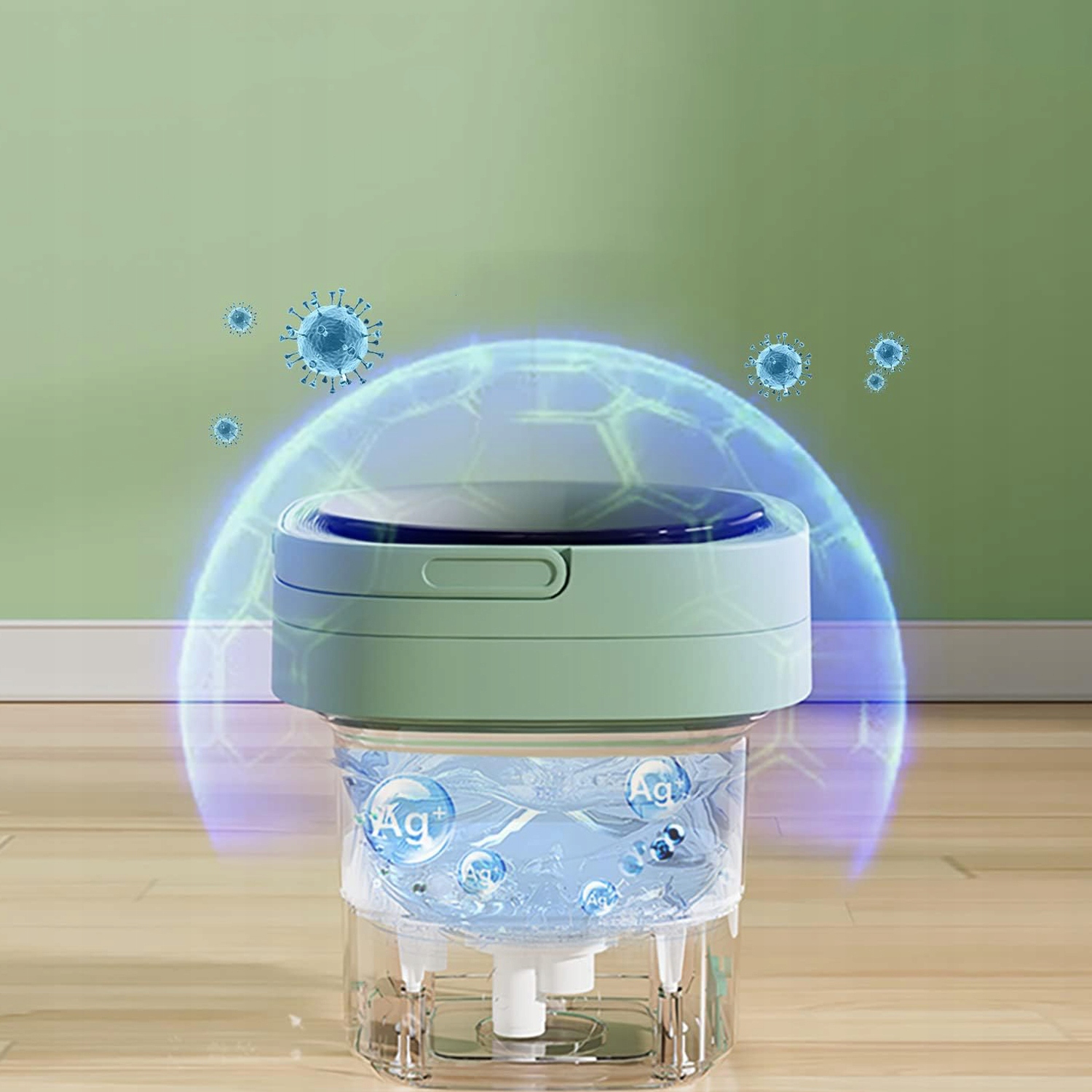 PRZENOŚNA MINI SKŁADANA PRALKA PODRÓŻNA 6,5L WYSOKA JAKOŚĆ ZIELONY Model 200495