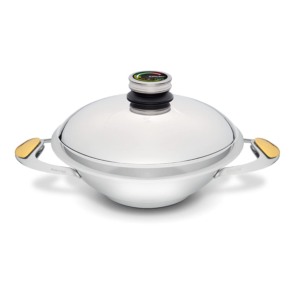 Wok Zepter 2,4 l Ø 24 cm, s vekom, 2 úchytky