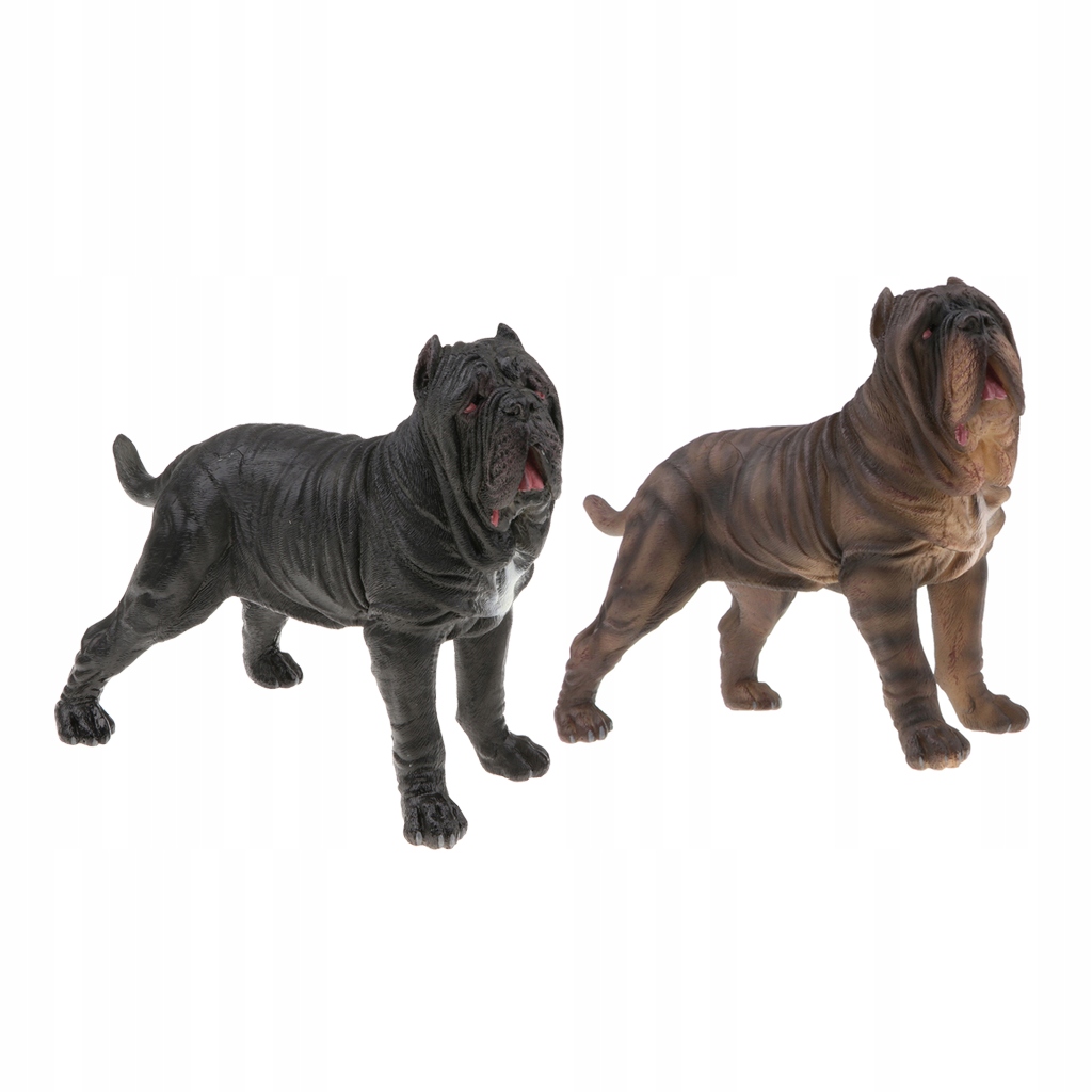 2pcs Simulation Animal Models Mastiff Figure Model