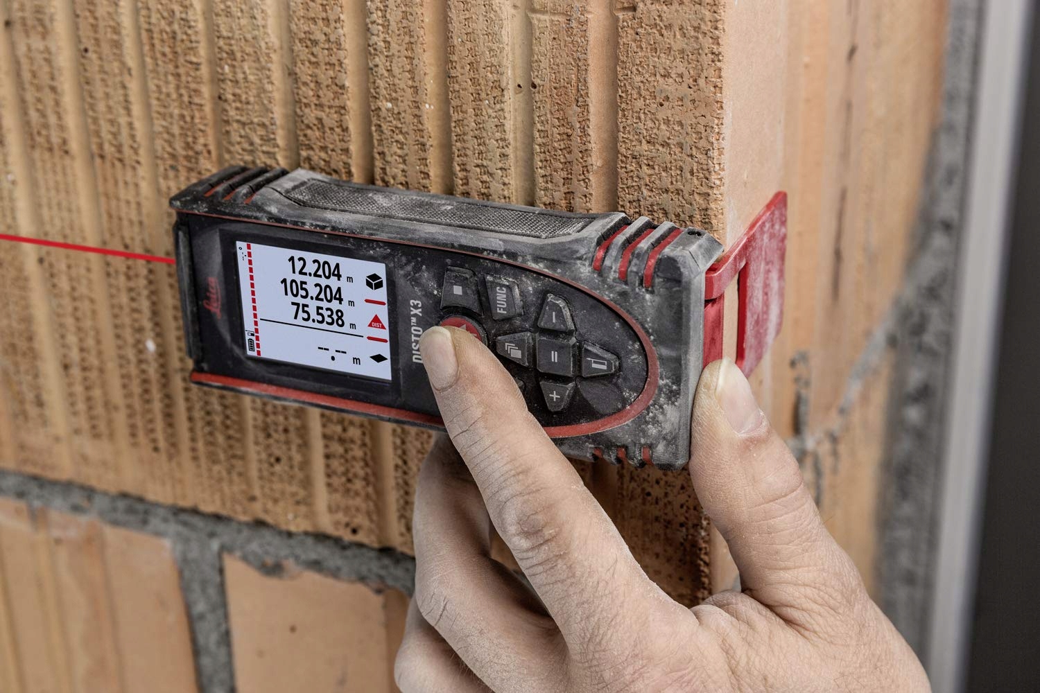 LEICA DISTO X3 Wytrzymały Dalmierz Laserowy Bluetooth IP65 150m Wnętrza — miniatura 3