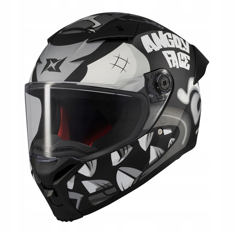 Motocyklová prilba Axxis Fenix Angry Face B2 Matt čierna šedá Darčeky