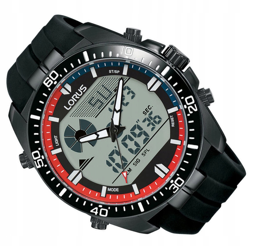 Pánské Černé Sportovní Vodotěsné Ocelové Hodinky Lorus R2B05AX9 WR100