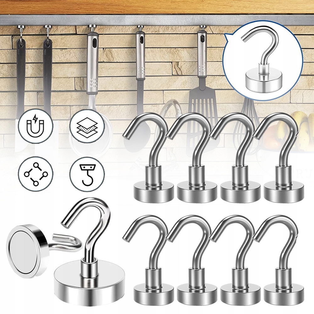 10 HACZYKI MAGNETYCZNE BARDZO MOCNY HAK CRUISE DO ZAWIESZENIA SAMOPRZYLEPNE