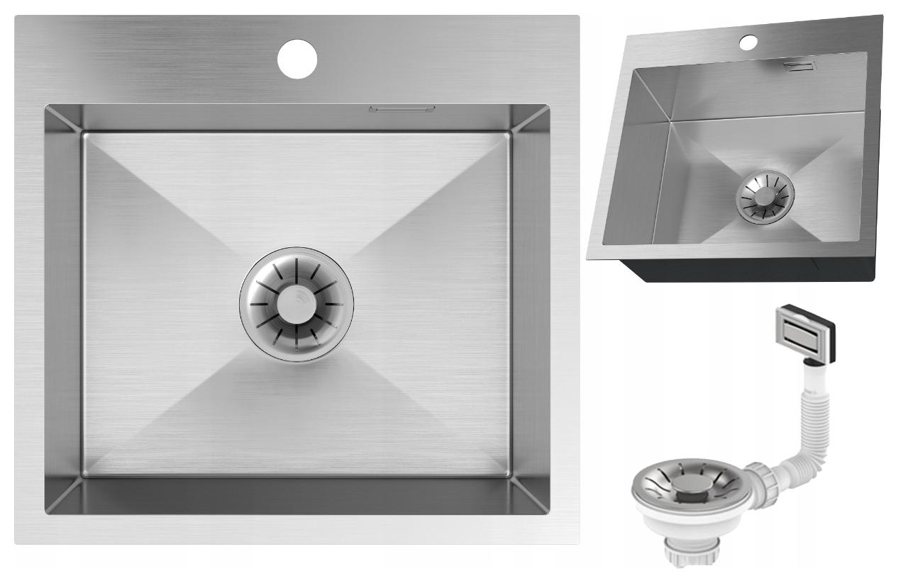 Jednokomorový ocelový dřez SILVO48 dřez chromový sifon Lux
