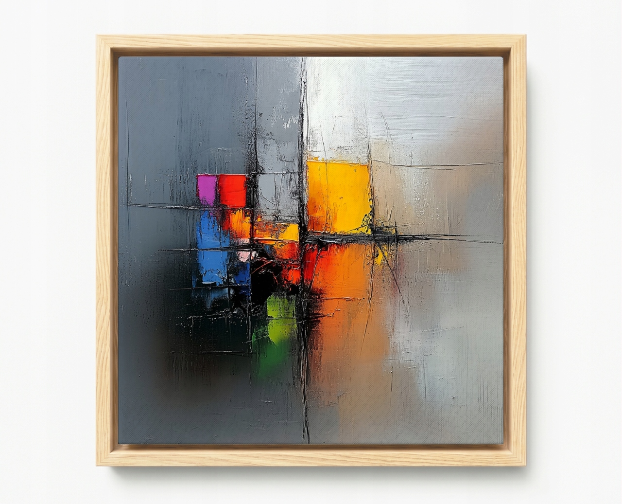 Obraz Rama American Box Abstrakcia Farebné Štvorce Modern Art 3D 60x60
