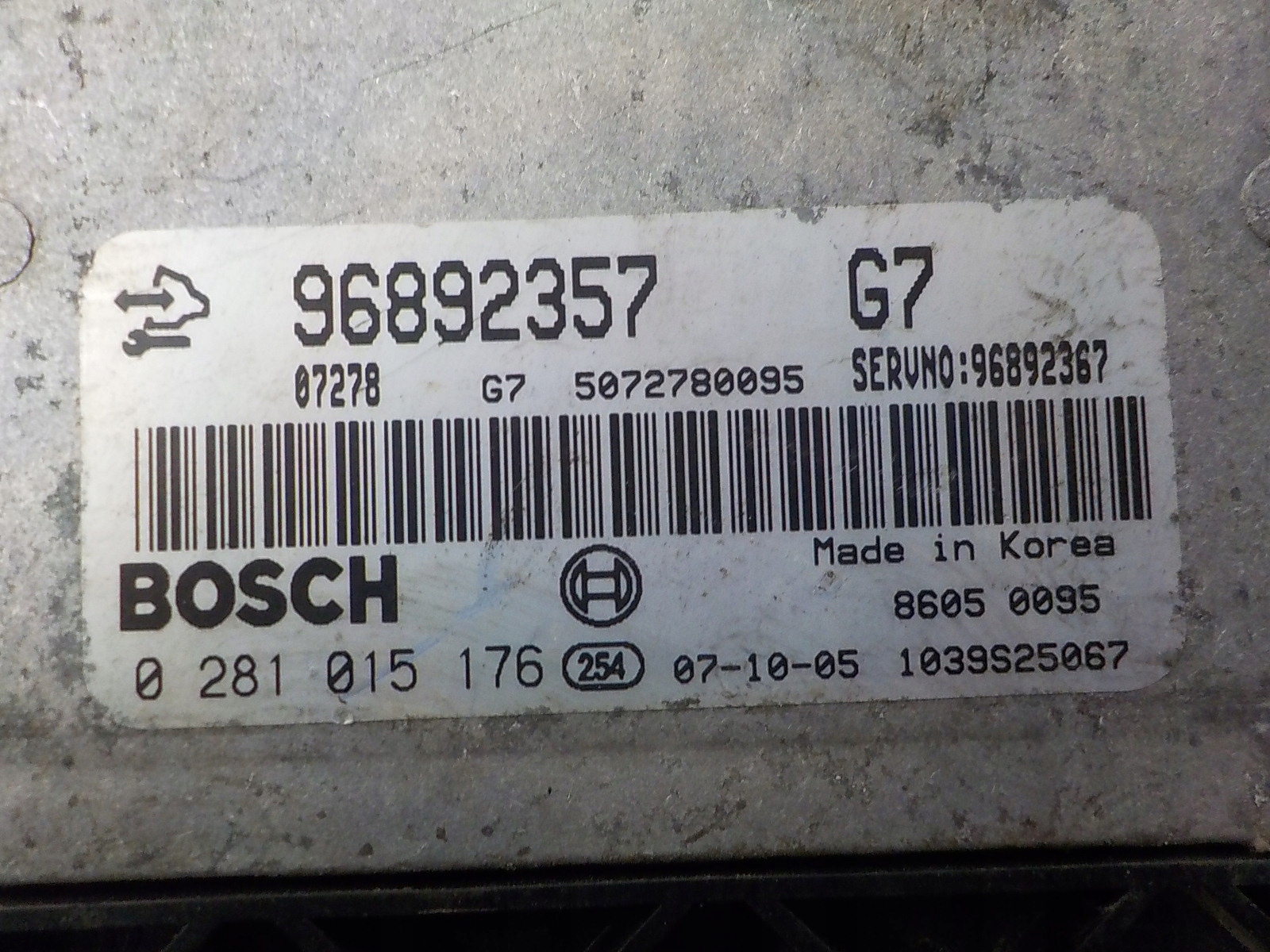 CHEVROLET CAPTIVA computer control unit 96892357 0281015176