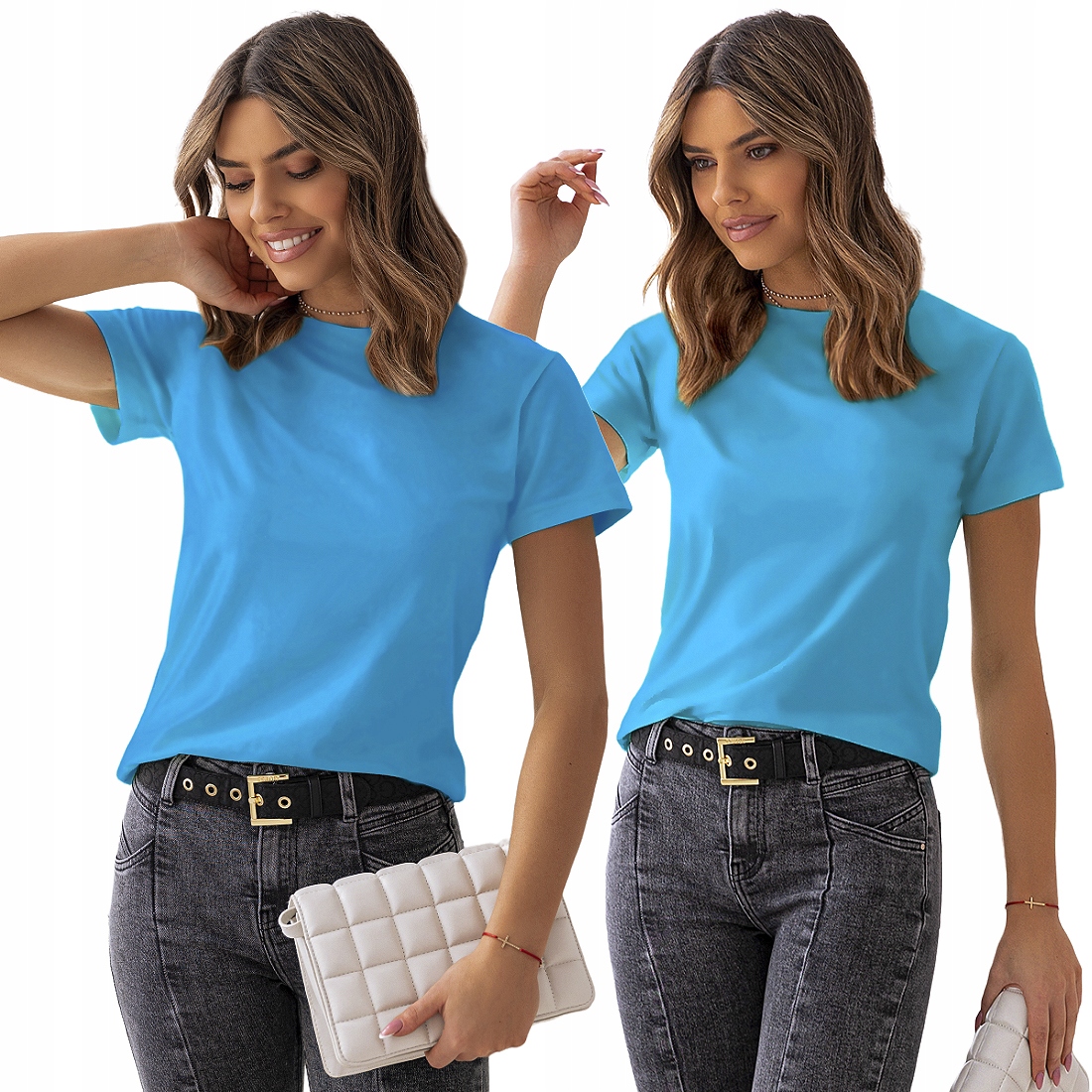 

Gładka Koszulka Damska T-shirt roz. XL