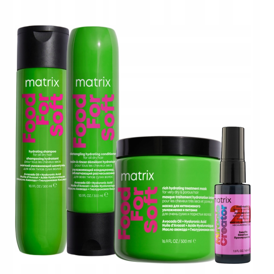 Zestaw do włosów Matrix Food For Soft szampon, odżywka, maska włosy suche