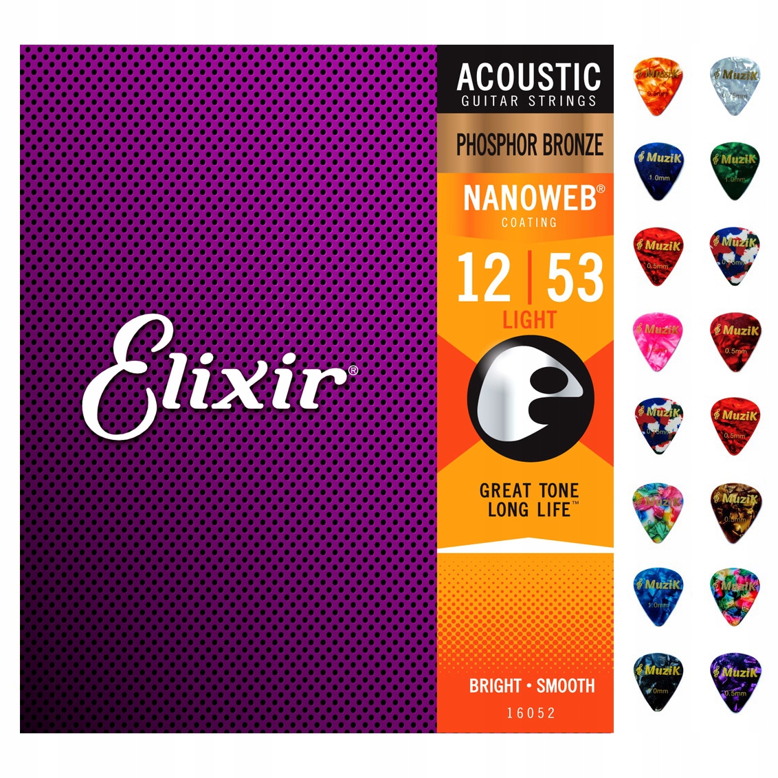 

Struny do gitary akustycznej Elixir 12-53 16052