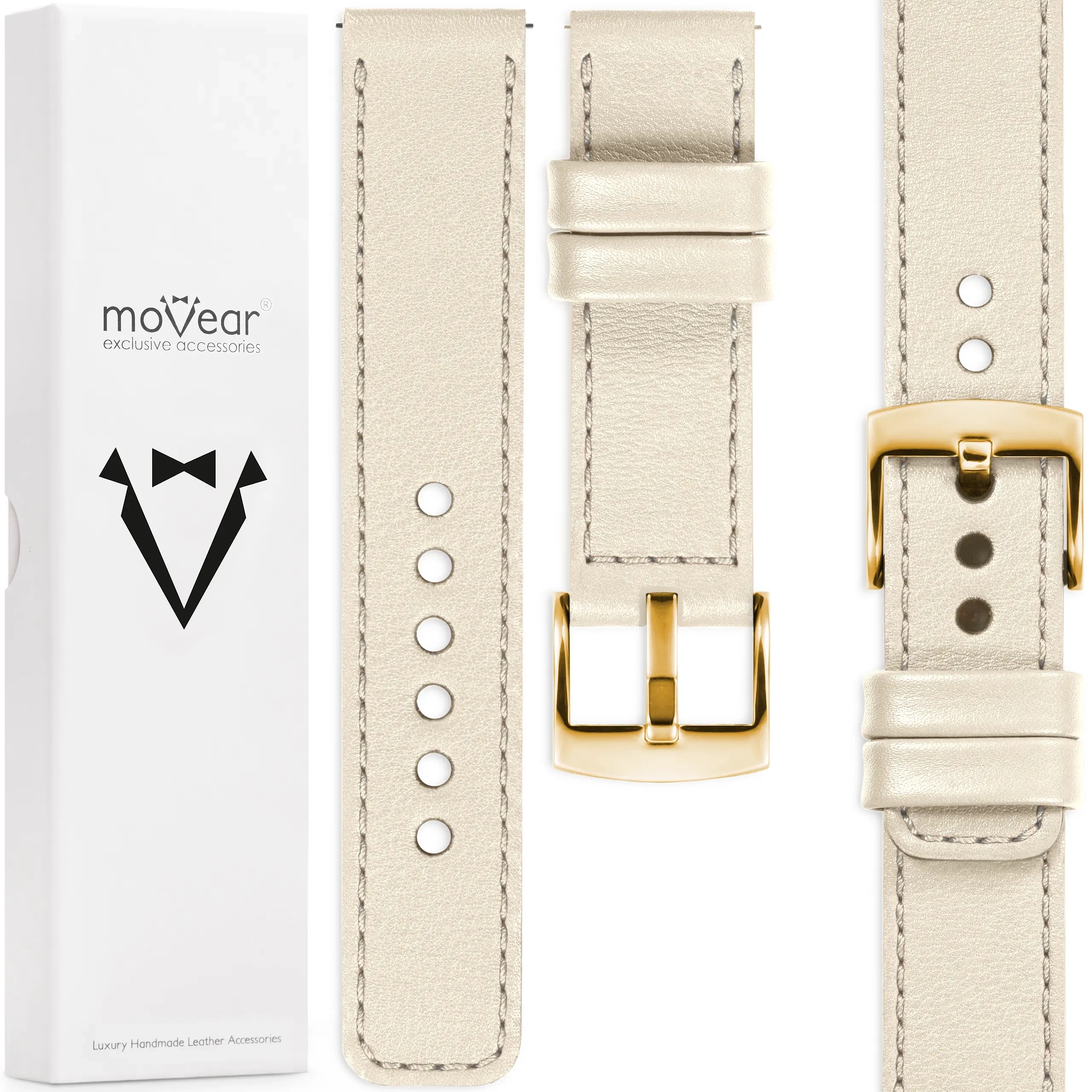 Kožený řemínek 20 mm pro prémiové hodinky, stylový a elegantní Movear