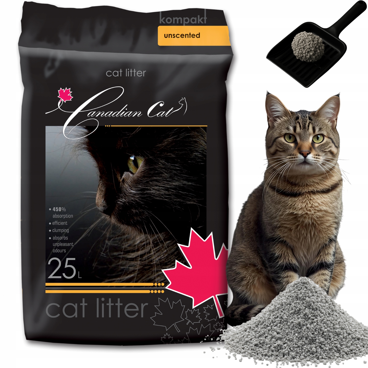 Żwirek Bentonitowy dla kota Benek Canadian Cat Compact 25L Odpylony Drobny