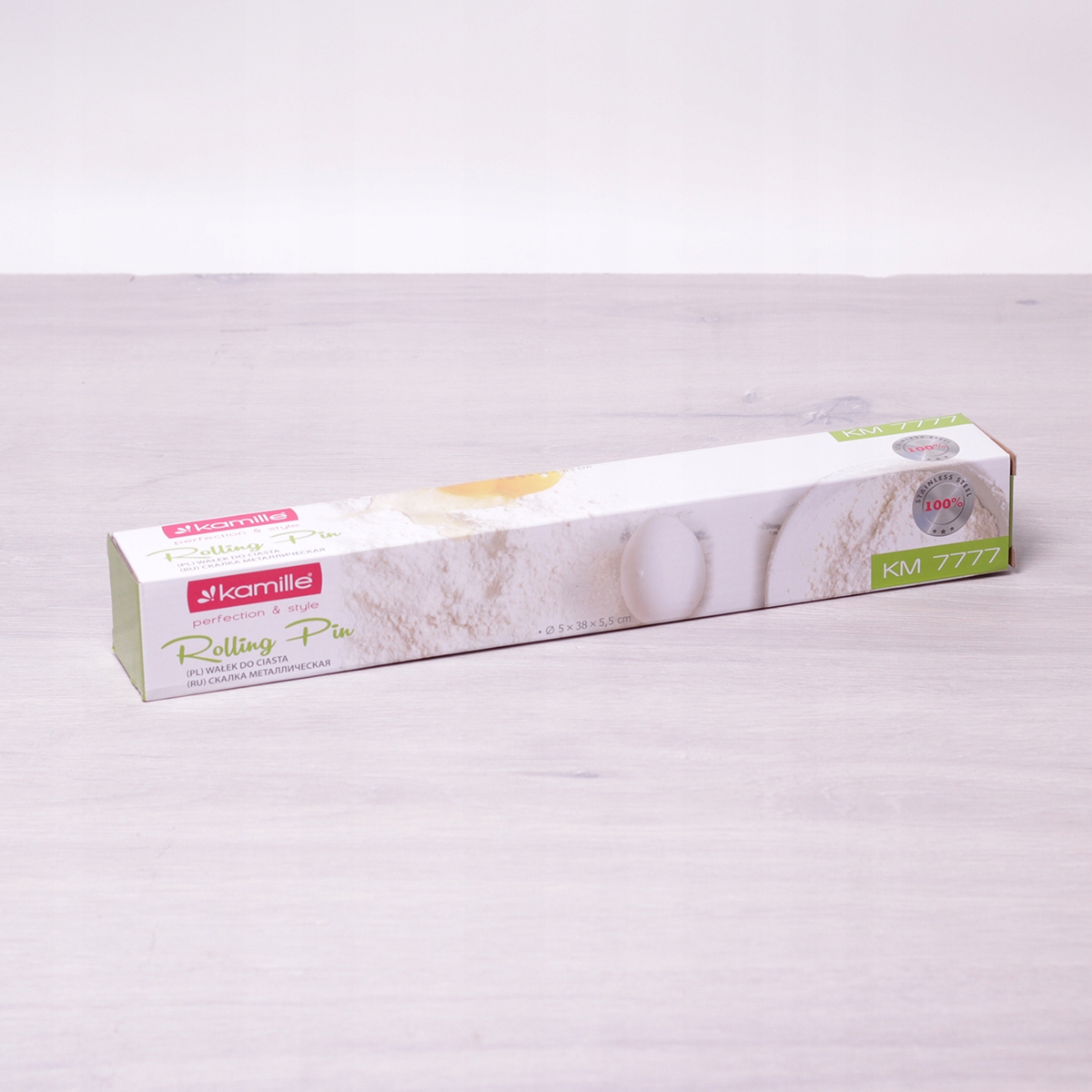 WAŁEK do CIASTA OBROTOWY STALOWY 38cm Rodzaj wałek