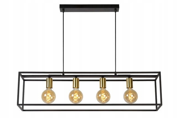 Lucide Luster Ruben E27 4x40W čierny zlatý nastaviteľný IP20