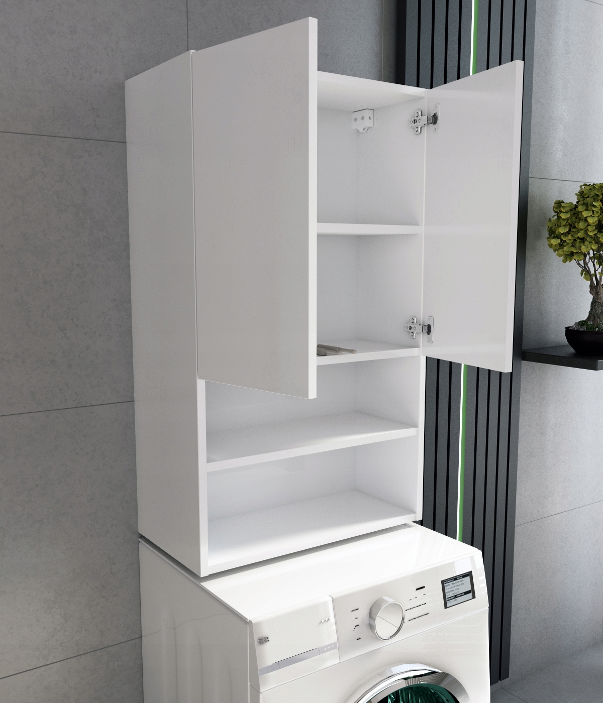 Szafka wisząca nad pralkę 60 łazienkowa biała WYSOKI POŁYSK 60cm Marka Fargo