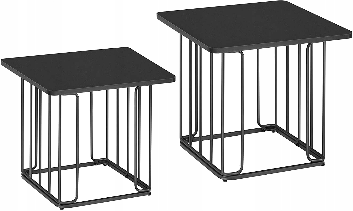 

Zestaw 2 Stoliki Industrialne Loft Czarne Metal