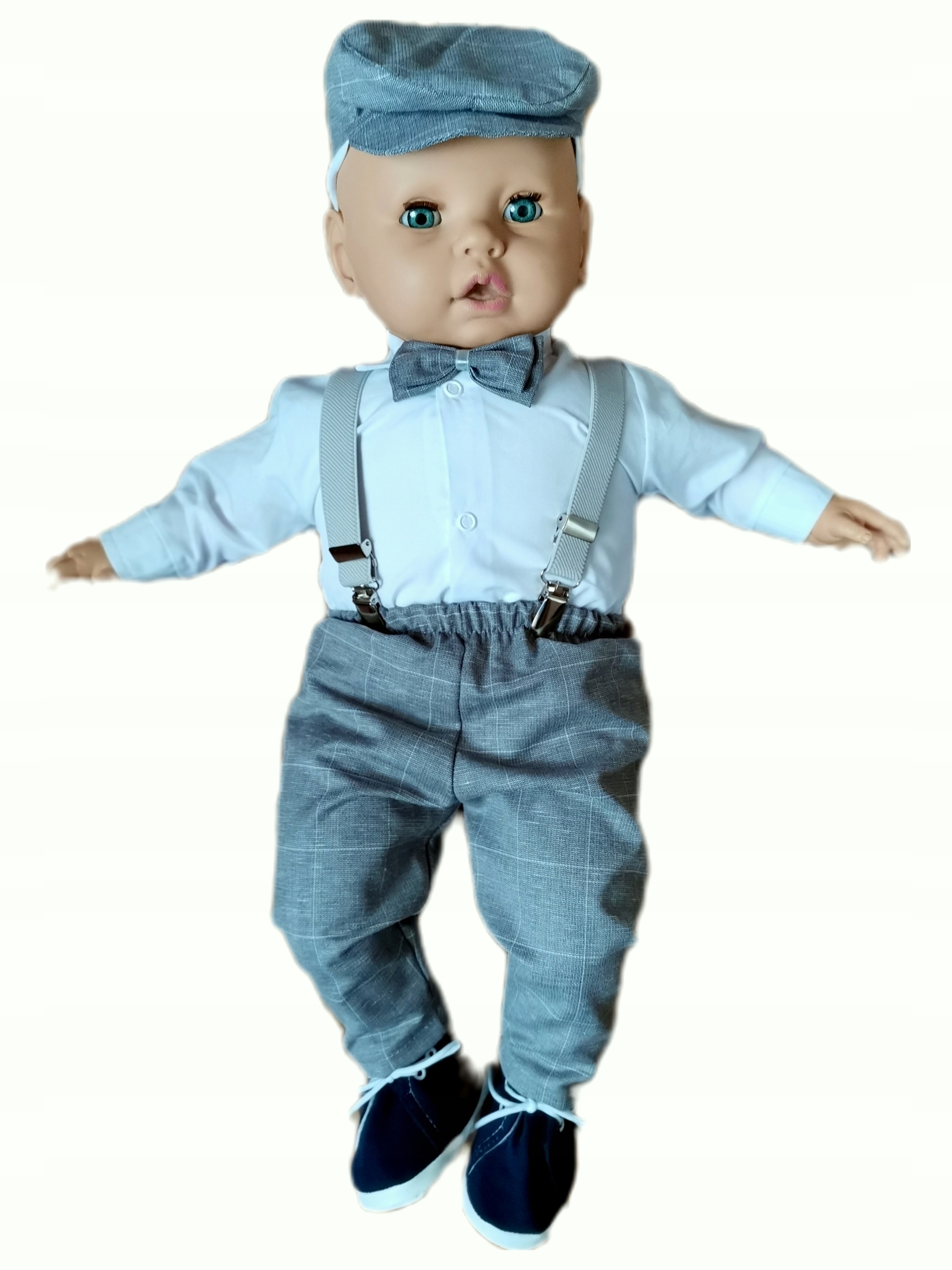 GARNITUR chrztu chrzest WIOSNA komplet SZELKI 80 Kolor szary