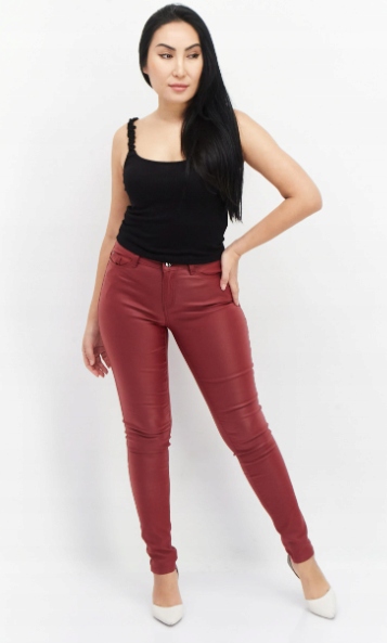 Zero Dámské kalhoty eko kůže skinny fit vel 44