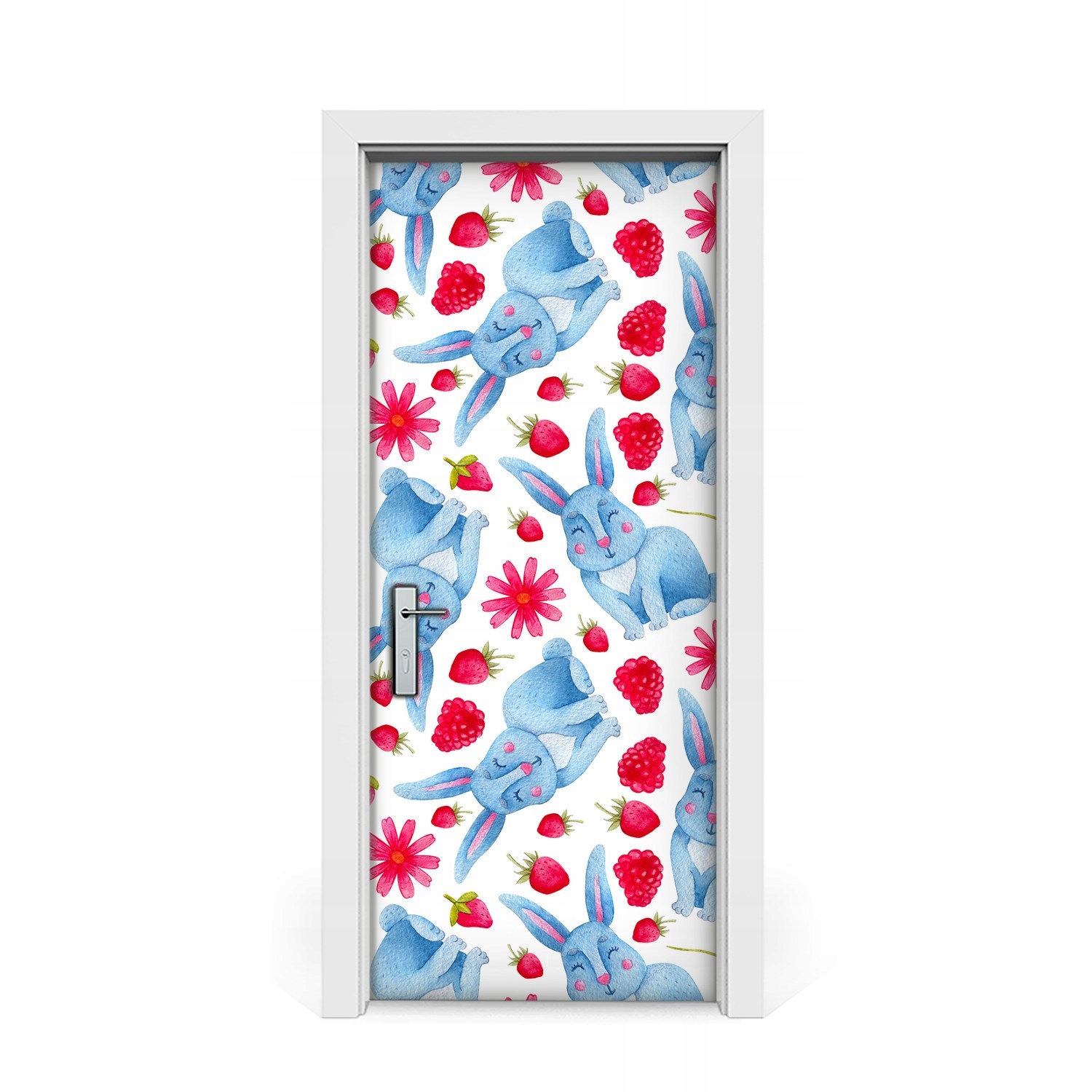 

Naklejka na drzwi Niebieskie króliki 85x205