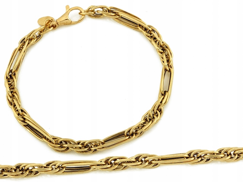 Zlatý náramek 585, silný, kroucený, r19, elegantní vzor 3.81 g