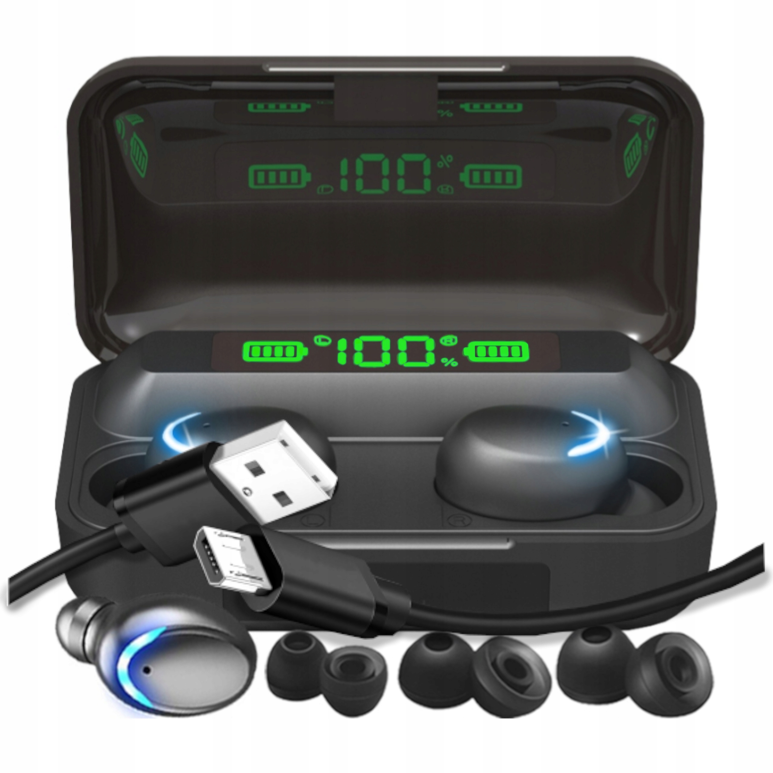 Słuchawki Bezprzewodowe Z Bluetooth Powerbank