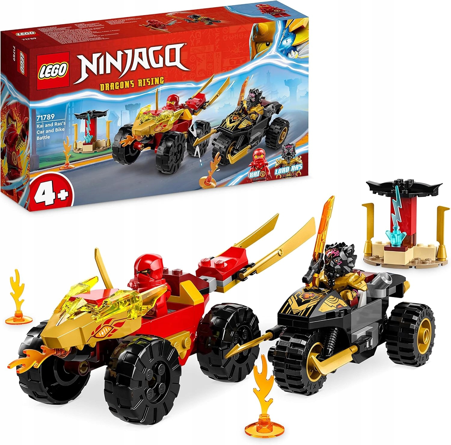 Lego Ninjago Bitva aut a motorek mezi Kaiem a Rasem 71789