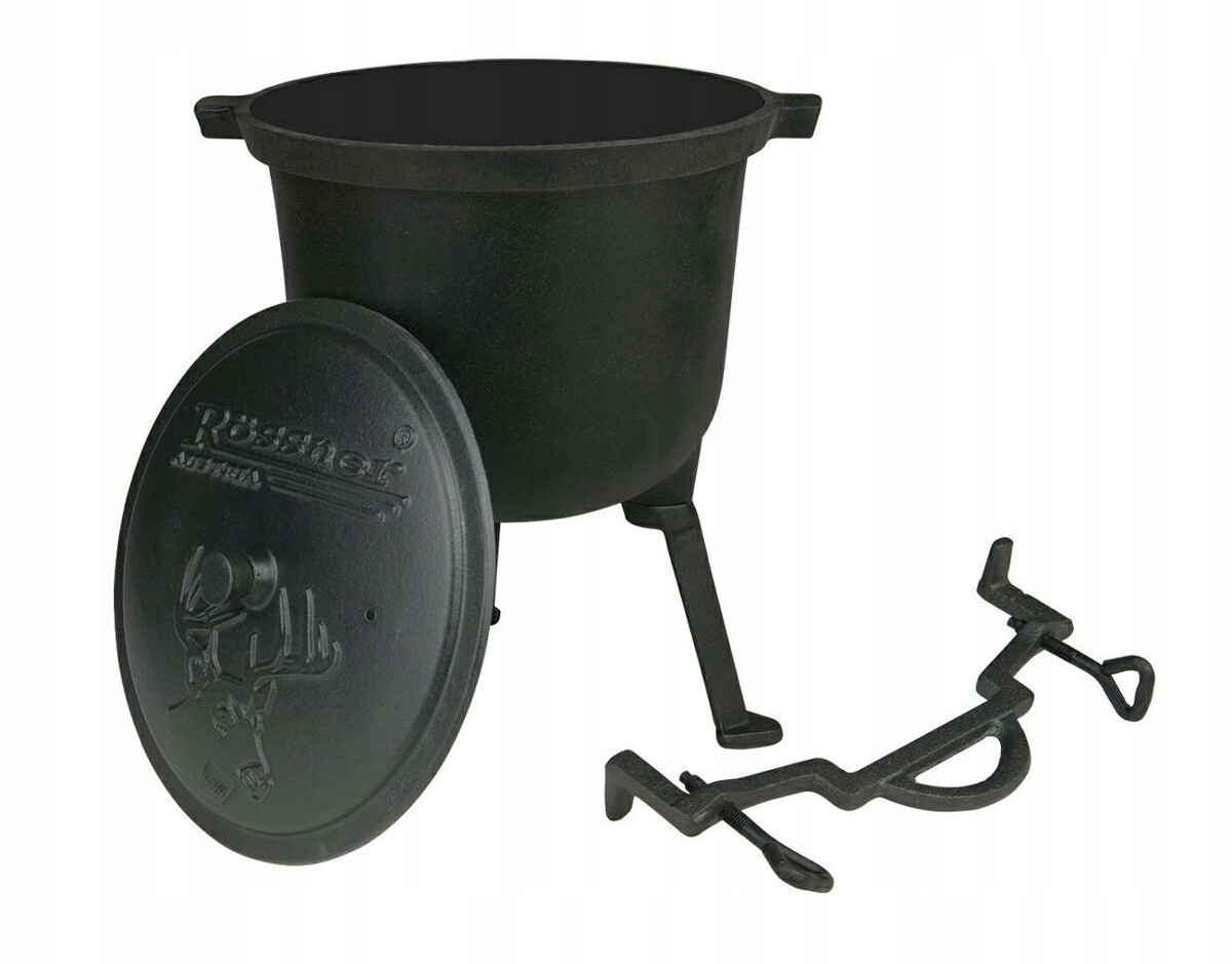 KOCIOŁEK ŻELIWNY MYŚLIWSKI 8L CZARNY ROSSNER