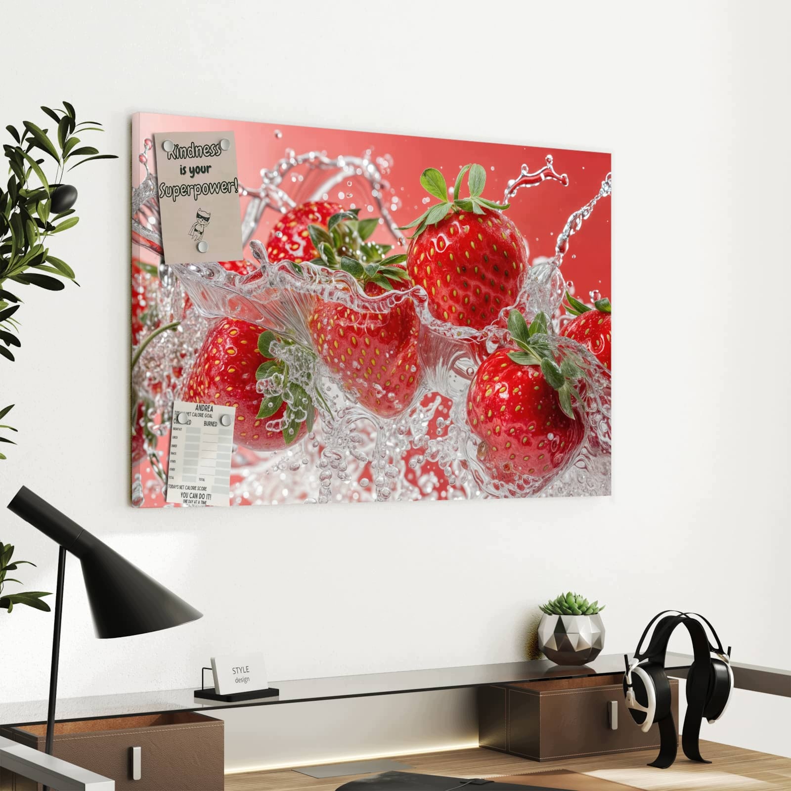 Magnetická tabule Cákance truskawek 60 × 40 cm