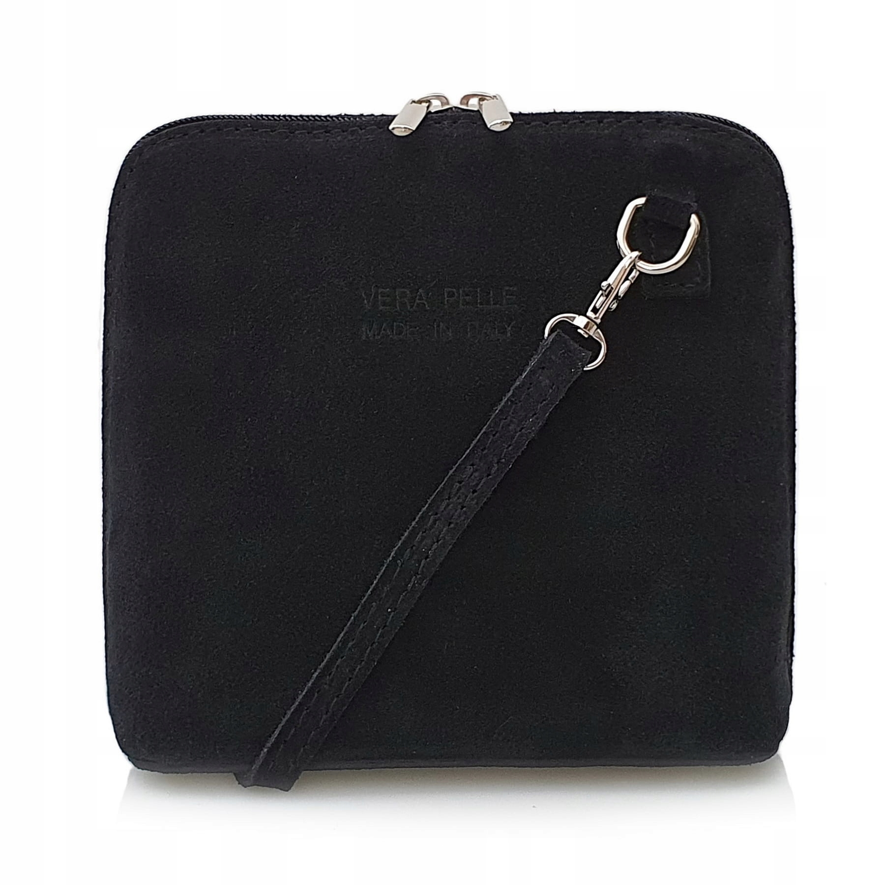 

Torebka Zamszowa listonoszka damska stożek Czarna