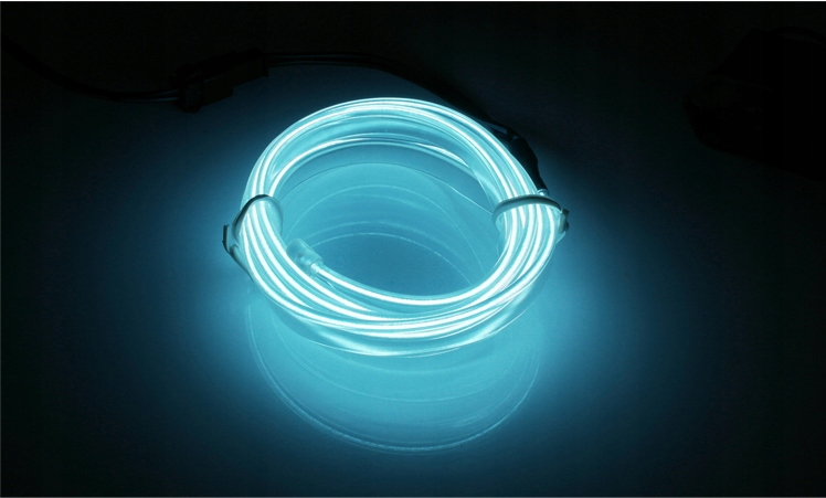 Światłowód EL WIRE LED Taśma Ambient 1M zimna biel Stan opakowania oryginalne