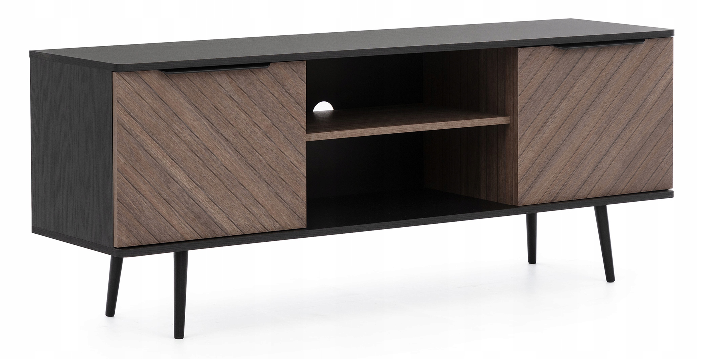 Rtv skříňka Rinnili 150 cm Černá grafit/Captains Deck