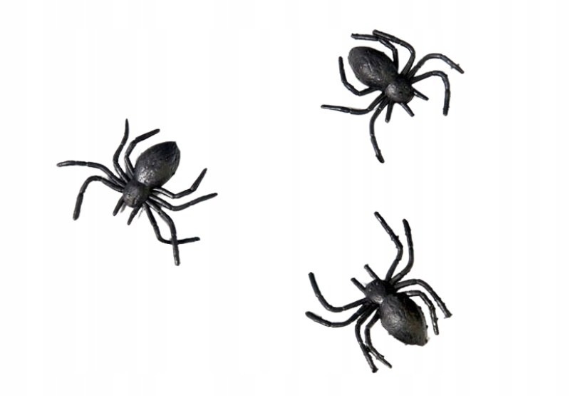 Sztuczne pająki plastikowe czarne 10szt Halloween