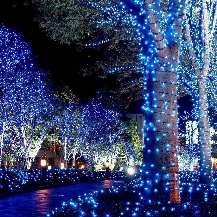 LAMPKI CHOINKOWE 300LED NIEBIESKIE ZEWNĘTRZNE /WEW Długość sznura 21 m
