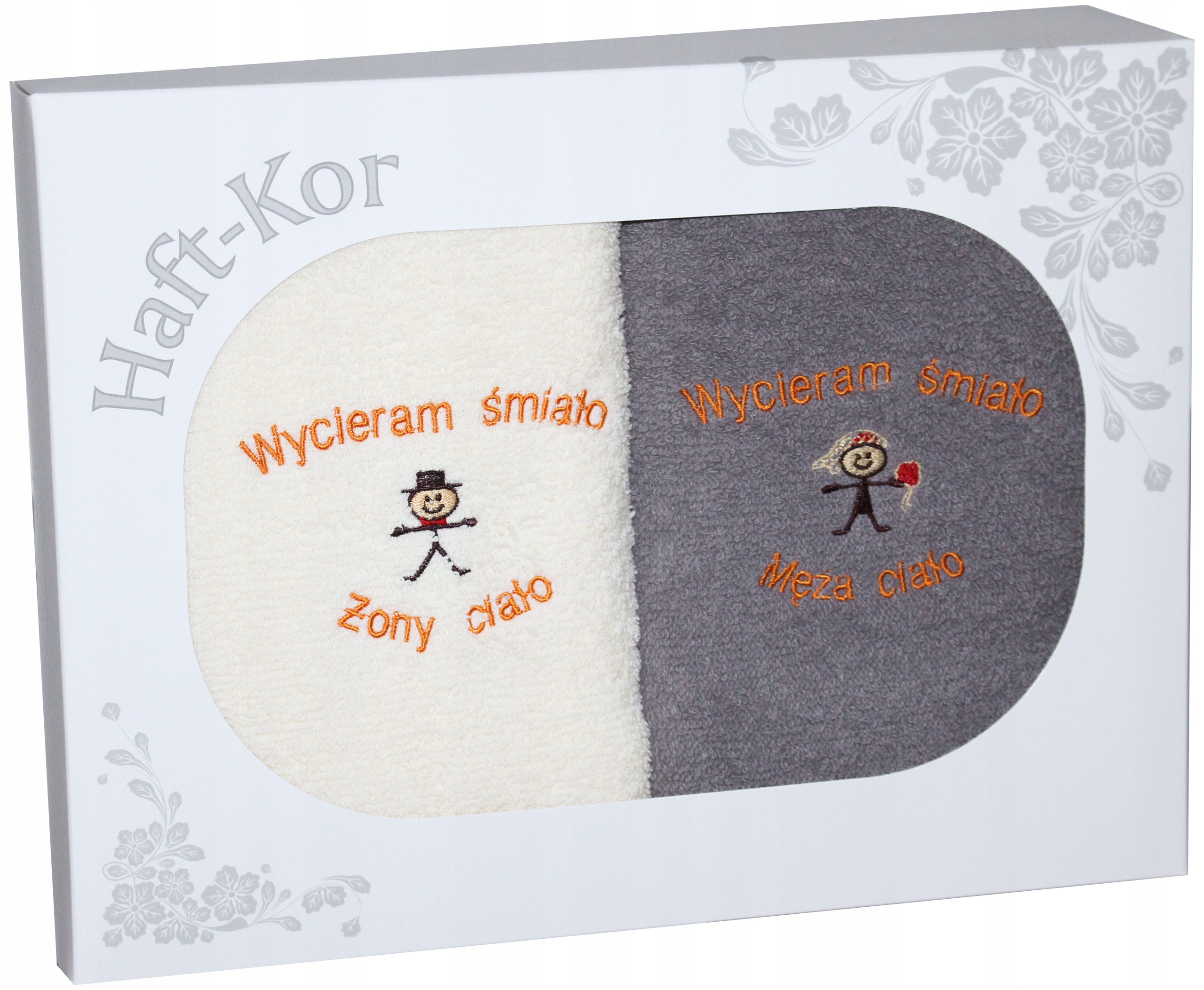 

Ślubny Zestaw Dwóch Ręczników Żona Mąż