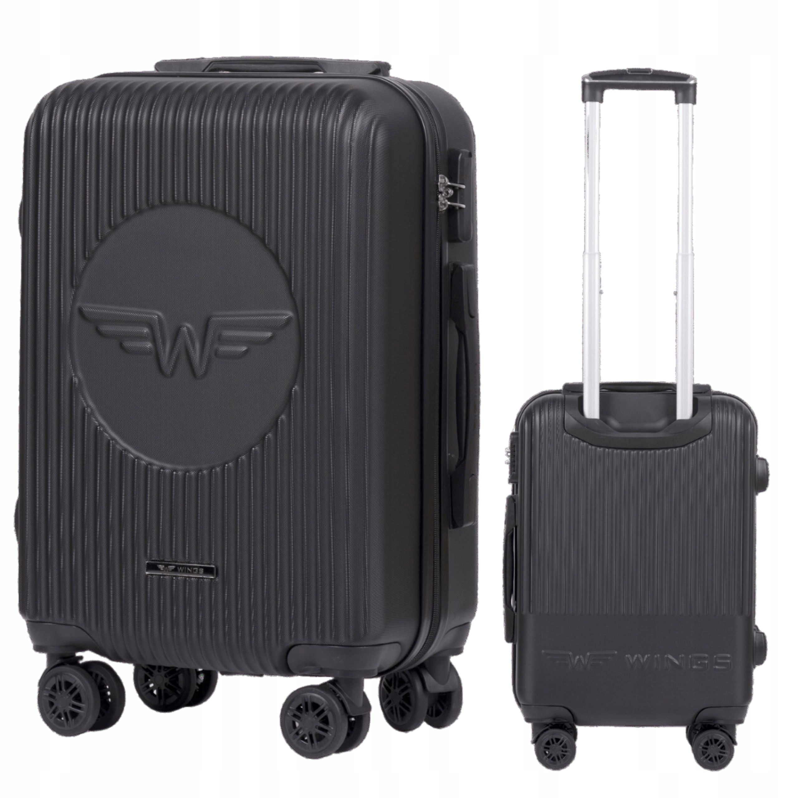 Kabinový kufr Wings Příruční tvrdé zavazadlo na 4 kolečkách z Abs je prostorný